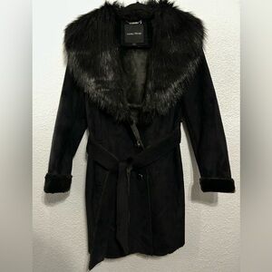 Ivanka Trump Black Coat with Faux Fur